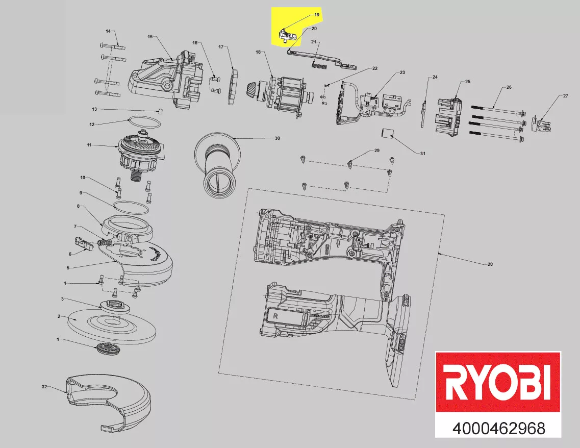 curseur commande interrupteur réf. 5131041188 Ryobi